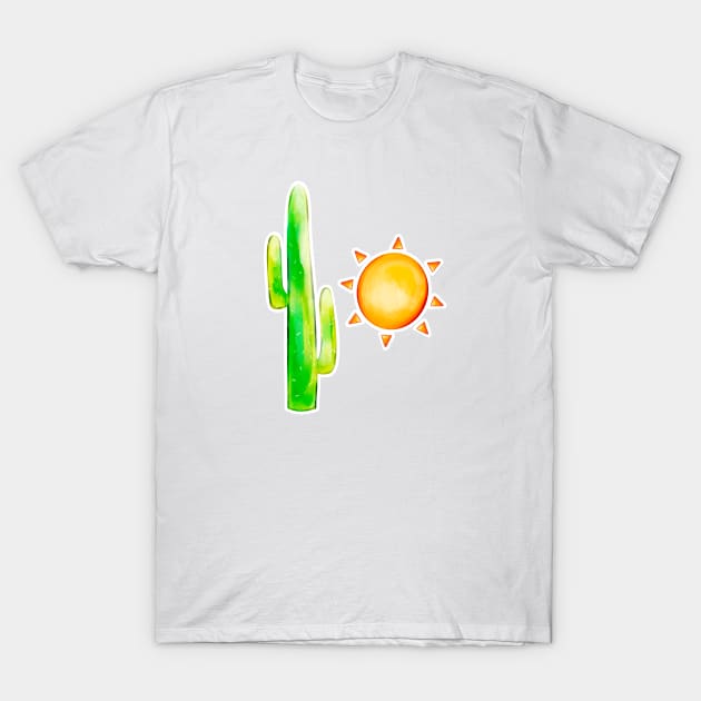 Cactus & Sunshine T-Shirt by Kelly Louise Art